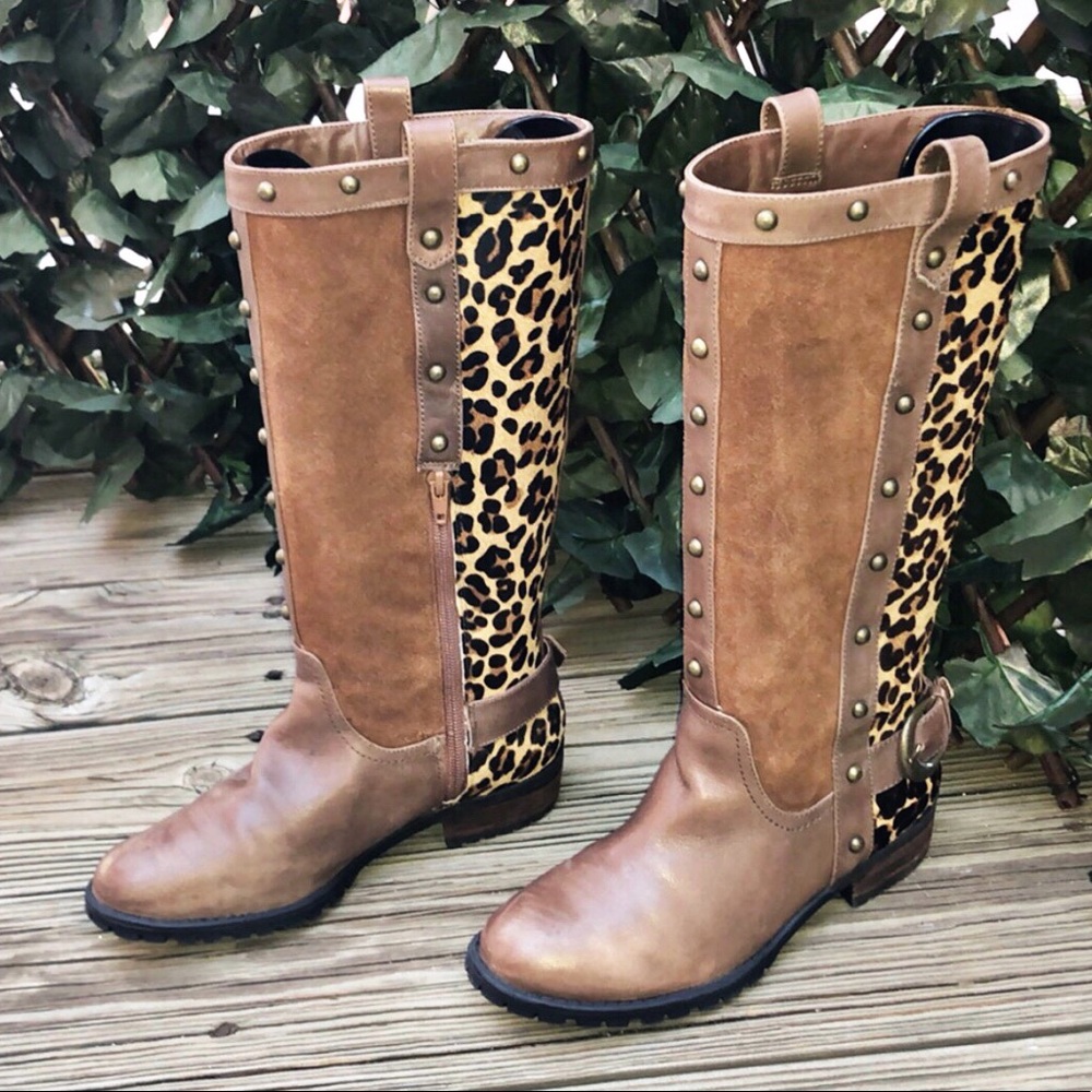STEVE MADDEN “Denmap” Calf Hair Leopard Boot
